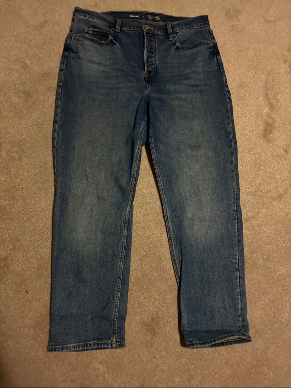 Old Navy Extra High Sky Hi Straight Secret Smooth Pockets Button Fly Size 14